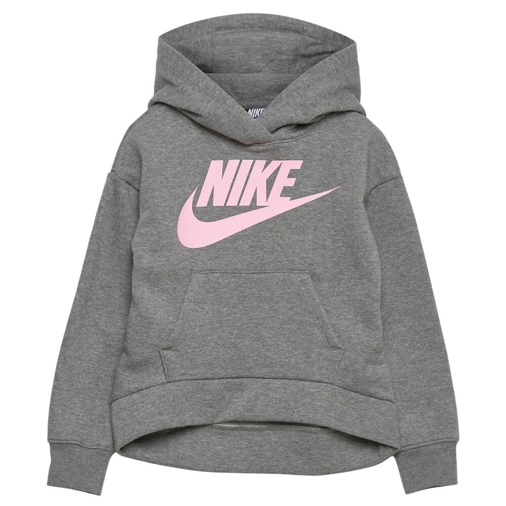 Nike‎ Kids Standard Fit Club Fleece High-Low Pullover Hoodie Gray Size Medium